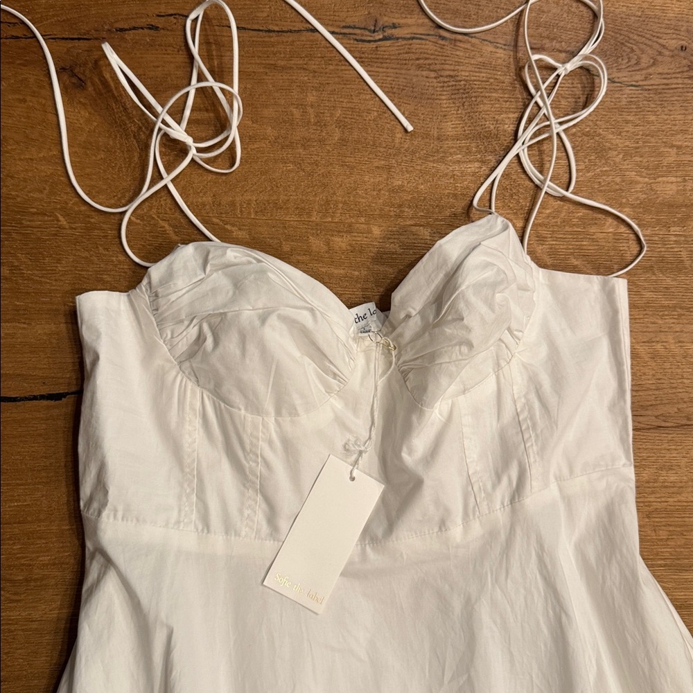 Sofie The Label – White Tie-Strap Maxi Dress size L NWT - Picture 3 of 4